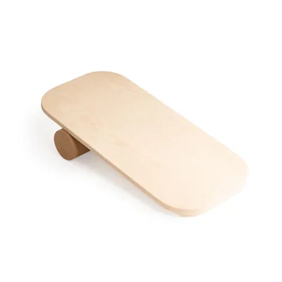 Image de leg&go Planche d’équilibre en bois avec rouleau de liège , Balance Board, 70x33 cm (pas de logo)