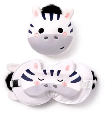 Image de Oreiller de voyage et masque pour les yeux Zebra - Puckator
