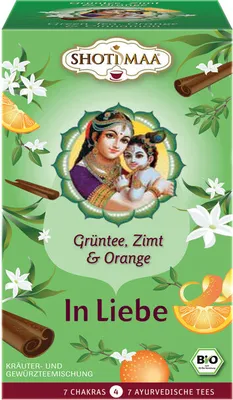 Produktbild von Shoti Maa - In Liebe - Grntee, Zimt & Orange - 16x1,8g