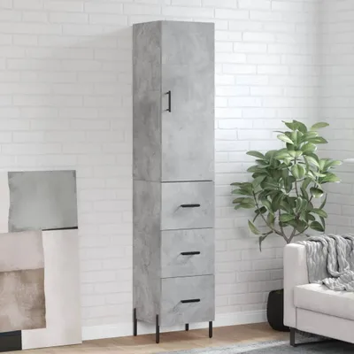 Produktbild von vidaXL Highboard Betongrau 34,5x34x180 cm Holzwerkstoff