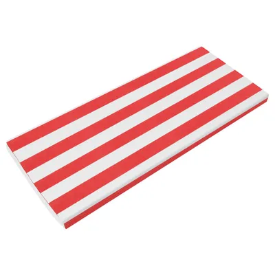 Image de Coussin de banc imperméable 100x40x5cm rouge et blanc pour chaises longues extérieures, chaises de jardin et banc intérieur