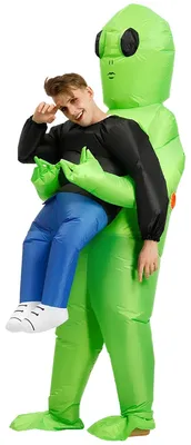 Zdjęcie produktu dla Nadmuchiwany kostium kosmity zielony strój kosmity śmieszny kostium na imprezy halloween cosplay dla dorosłych