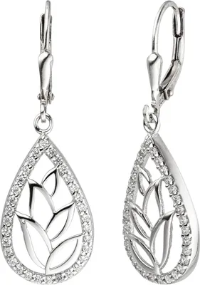 Produktbild von JOBO Ohrhänger Tropfen 925 Sterling Silber 64 Zirkonia Ohrringe Boutons