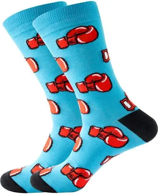 Produktbild von Musthaves - Socks Lustige, bunte Uni Socken - Einheitsgröße Gr. 38 -45 - Boxing Gloves / Boxhandschuhe