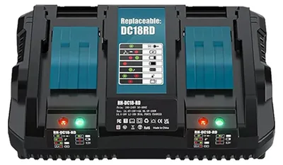 Obrázok produktu pre 18V nabíjačka – rýchlonabíjačka 6A – Li-Ion – kompatibilná s modelmi BL1830, BL1860, BL1840, BL1815 – pre 18V akumulátorové náradie – nabíjačka 6A