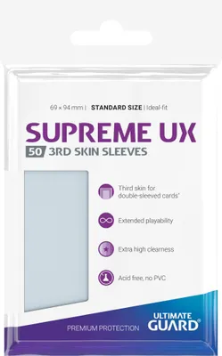 Produktbild von Ultimate Guard Supreme UX 3rd Skin Sleeves Standardgröße Transparent 50 Schutzhüllen