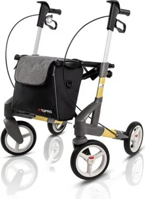Produktbild von Rollator Topro Troja 5G -  faltbarer Premium Rollator mit integrieter Ankipphilfe geeignet für Indoor und Outdoor - Größe S - Farbe Sand