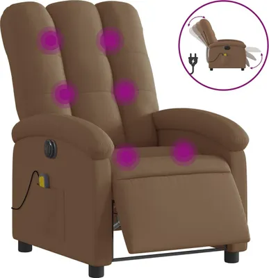 Produktbild von vidaXL Massagesessel Elektrisch Braun Stoff