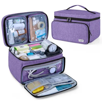 Productafbeelding van Medische tas, noodhulptas voor medicijnen en eerste hulp, paars, 27x17x18 cm