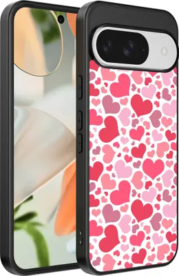 Produktbild von Geeignet für Google Pixel 9 Telefon Fall mit Herzen drucken - Herzen Design TPU Backcover Fall - Kinder Fall mit Herzen Design - Smartphonics