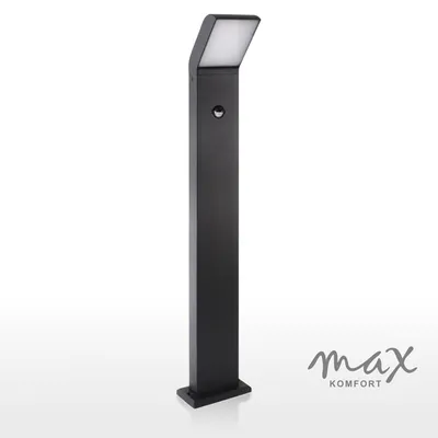 Produktbild von LED Außenstandleuchte mit Bewegungsmelder: Schwarz, Aluminium, 10W, 1504-800-BK-BM