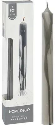 Produktbild von Tischkerze grau 2st. 20 cm - Hortus
