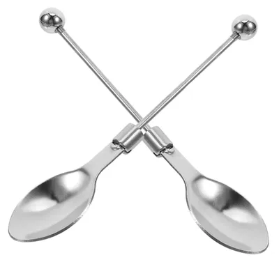 2er-Set Teelöffel aus Edelstahl, perlenförmig, silber