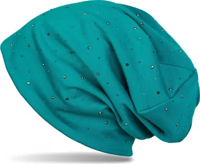 Produktbild von styleBREAKER Damen Beanie Mütze mit edler Strass-Nieten Applikation, Longbeanie Slouch 04024037