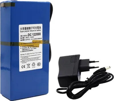 Obrázok produktu pre 12 V lítiová batéria, kapacita 20000 mAh, nabíjateľná s nabíjačkou, batéria s nabíjačkou