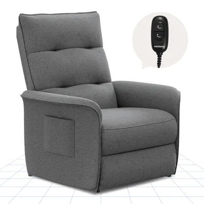 Zdjęcie produktu dla FLEXISPOT Elektryczny fotel relaksacyjny z funkcją rozkładania w zakresie 105°–155°, ergonomiczny fotel z podnóżkiem, fotel telewizyjny o nośności do 200 kg, kolor ciemnoszary