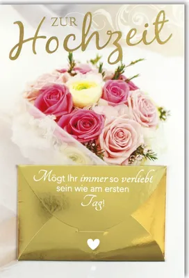 Produktbild von Hochzeit – Geldkarte - Glückwunschkarte im Format 11,5 x 17 cm mit Ums