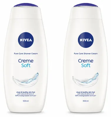 Produktbild von 2 x NIVEA Douchecreme Soft mit Mandelöl - 500 ml - Vorteilspackung - 2 Stücke