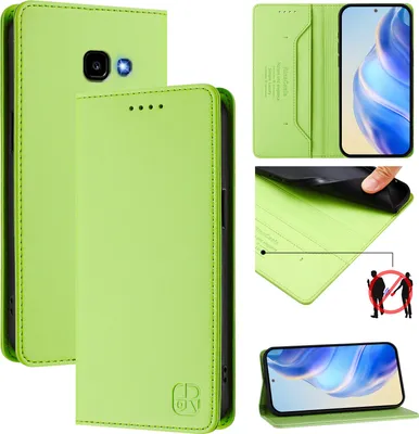 Obrázek produktu pro Kožené pouzdro pro Samsung Galaxy A5 2017, flipové pouzdro s přihrádkami na karty, peněženkou a stojánkem Zelený