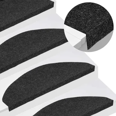 Image de vidaXL Tapis de sol auto-adhésifs 30 pièces noir 65x22,5x3,5 cm