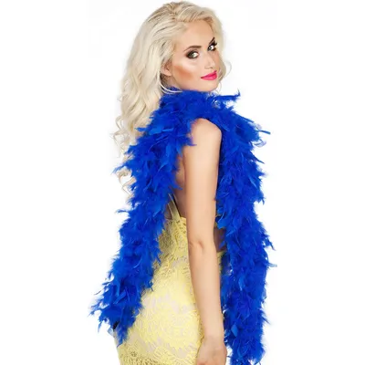 Produktbild von Federboa Unifarben 180 cm - 50g | Blau