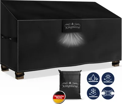 Produktbild von Kingsleeve® Gartenbank Abdeckung 134x66xH63/89 cm Wasserdicht Winterfest Abdeckplane Gartenmöbel Schutzhülle Abdeckhaube Sofa Bank 2 Sitzer Cover