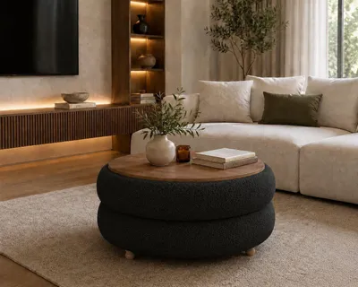 Productafbeelding van Skye Decor, Nesting Tafelset (3 delen) - Saffier Eikenhout, Zwart, 100% Melamine | 100% melaminecoating op spaanplaat | Perfect voor moderne thuiswerkplekken en leeromgevingen