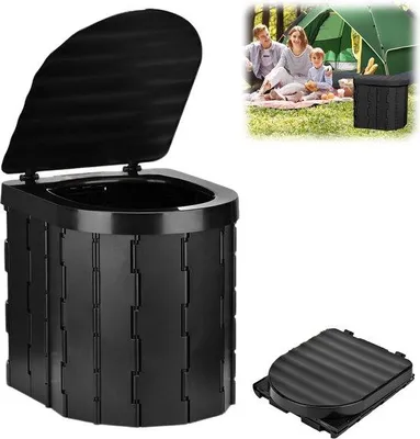 Image de Toilettes de voyage - Rabattables - Simples - Adaptées au camping - Adaptées à la randonnée