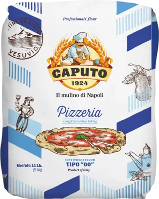Produktbild von Antimo Caputo Pizzeria Mehl, blau, 5 kg Beutel – italienisches 00 Mehl – weicher Weizen für Pizzateig – macht die perfekt elastische, kauige, knusprige Bubble Neapolitanische Pizza