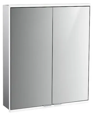 Image de Armoire de toilette avec miroir éclairé emco 800, montage en saillie/encastré, 2 portes, 600 mm, 979707002