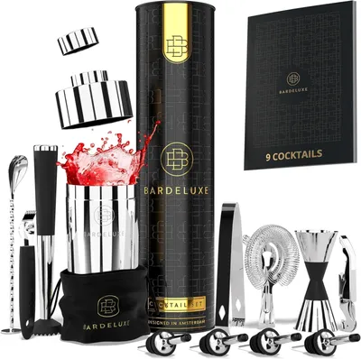 Produktbild von Cocktail-Set, 12-teilig – Cocktail-Shaker-Set – 750 ml Cocktail-Shaker – Edelstahl – Inklusive r Geschenkbox