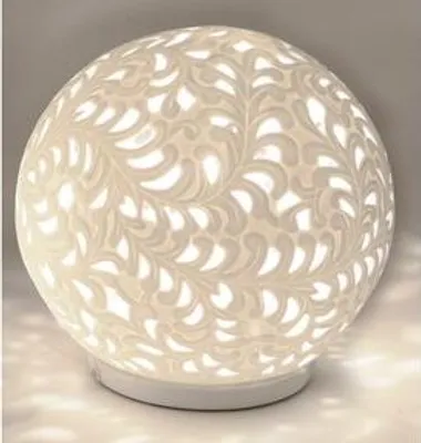 Produktbild von Kugellampe, Tischlampe Leuchte HARMONIE ROMANTIK weiß D. 24cm Formano