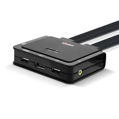 Immagine prodotto di LINDY 2 Port DisplayPort 1.2, USB-C Cable KVM Switch