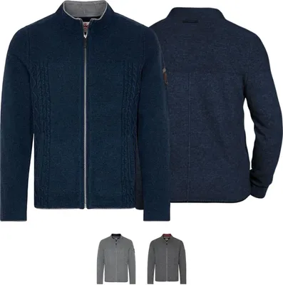 Produktbild von ROGAN Trachten Wolljanker Strickjacke Trachten Jacke, Größe:54/XL, Farbe:Dunkelblau