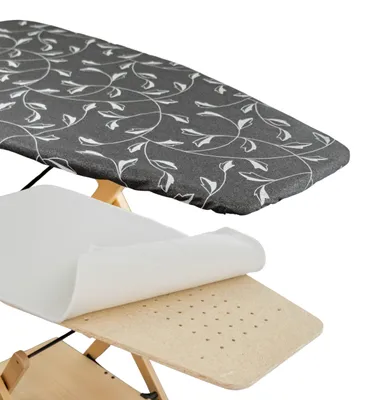 Bügelbrettbezug mit Molton, 115x63 cm, Silber/Grau, Baumwolle