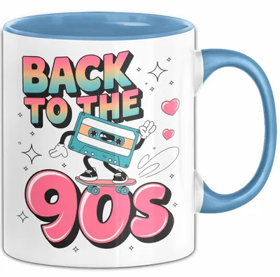 Produktbild von Vintage Retro Musik Tasse Geschenk Zurück in die 90er Geschenkidee Lustig (Blau)