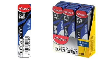 Produktbild von #12xMaped Druckbleistift-Mine BLACK'PEPS, 0,5 mm, 12er Display