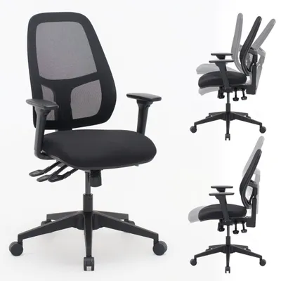 Produktbild von Bürostuhl ergonomisch, Schreibtischstuhl mit verstellbarer Sitztiefe, Rückenlehnenhöhe & Sitzhöhe, verstellbarem Rückenlehnenwinkel, Sitzneigefunktion