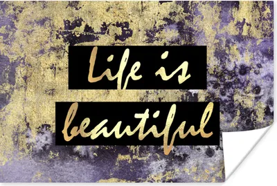 Produktbild von MuchoWow® Poster Zitate - Leben - Gold 30x20 cm - Plakate - Print