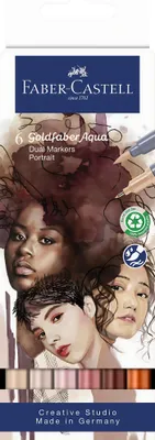 Produktbild von Faber Castell Aqua Dual Marker Gofa 0,4 mm Portrait 6er