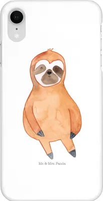 Produktbild von Mr. & Mrs. Panda Iphone XR Handyhülle Faultier Zufrieden - Weiß - Geschenk, Happy, Relaxen, Handy Case, Premium Kunststoff, Pause, Glück