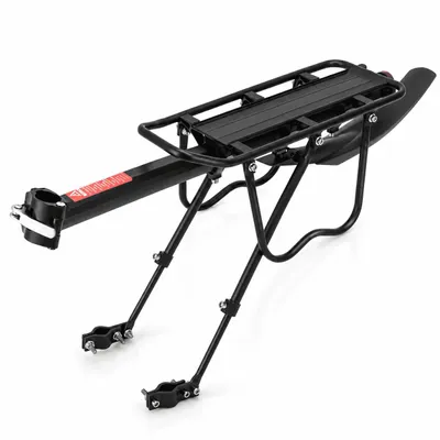 Produktbild von MidGard Fahrrad Gepäckträger für Sattelstütze aus Aluminiumlegierung, mit Reflektor- verstellbar für 24 - 29 Zoll Fahrräder, belastbar bis maximal 50 kg, inkl. Schutzblech