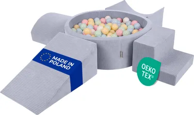 Produktbild von KiddyMoon Spielplatz Aus Schaumstoff Für Kinder mit Bälle Waschbare Bezug