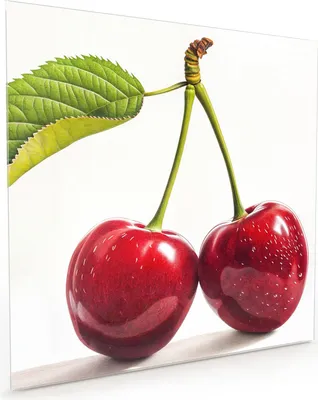 Produktbild von Küchenrückwand Spritzschutz Glas mit Motiv Kirschen Duo 40 x 40 cm