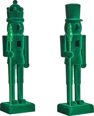 Produktbild von BELIANI Nussknacker-Figuren 2er-Set grün Kunststoff Weihnachtsdeko