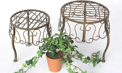 Produktbild von DanDiBo Blumenhocker 2er Set Blumenständer 140129 Pflanzenständer Hocker Beistelltisch