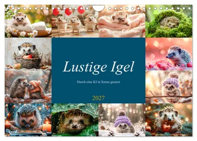 Produktbild von Lustige Igel (Wandkalender 2027 DIN A4 quer), CALVENDO Monatskalender