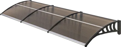 Produktbild von Türvordach, Wetterfest, Braun, 303x96x27 cm, Aluminium