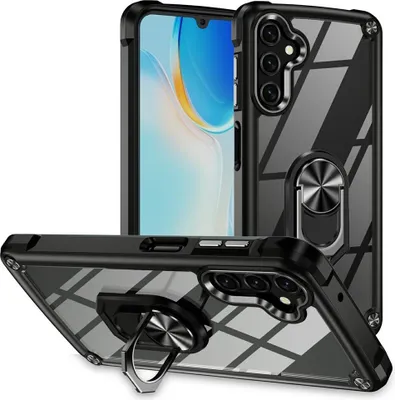 Produktbild von Samsung Galaxy A17 Hülle - Coverup ShockProof Transparent Ring Kickstand Back Cover - Schwarz