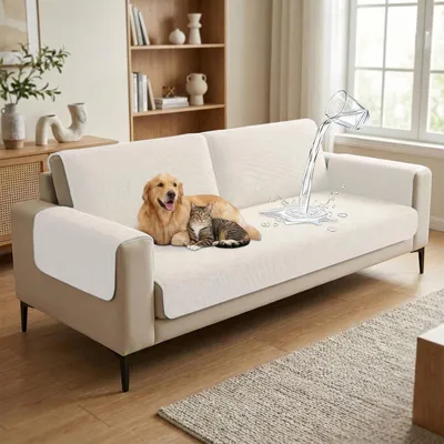 Produktbild von Wasserdichter Sofabezug für Zweisitzer, Beige